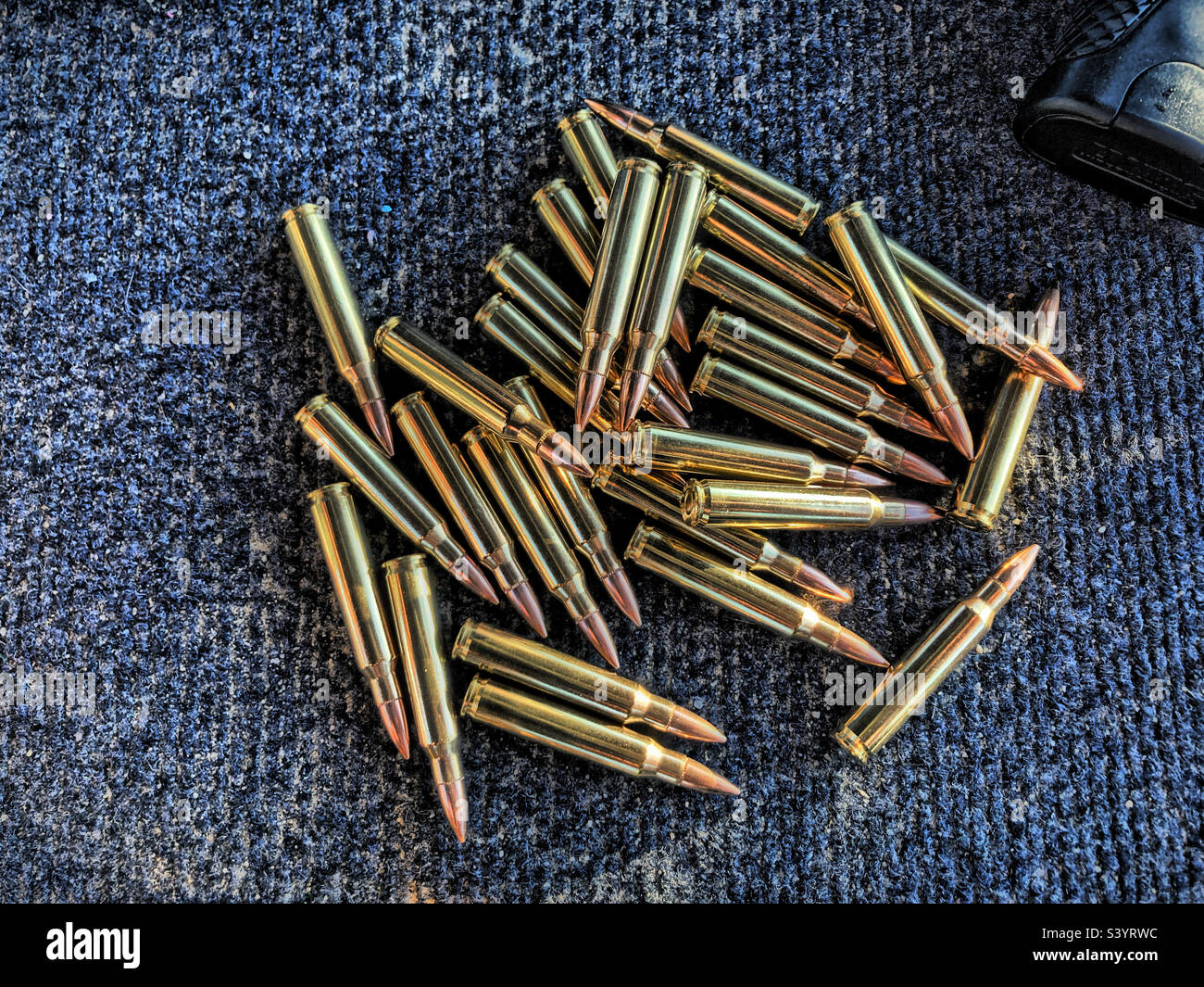 Rifle Shells on a table at a shooting range in Maryland Stock Photo Alamy