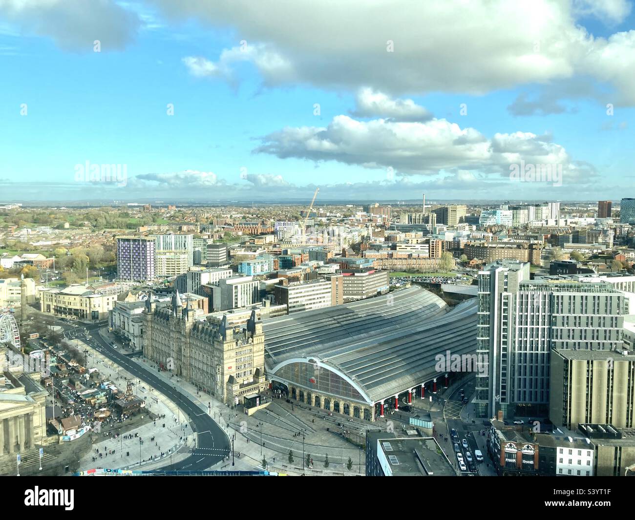 Liverpool Lime Street Station from radio city tower - Smartphone Captured Stock Image