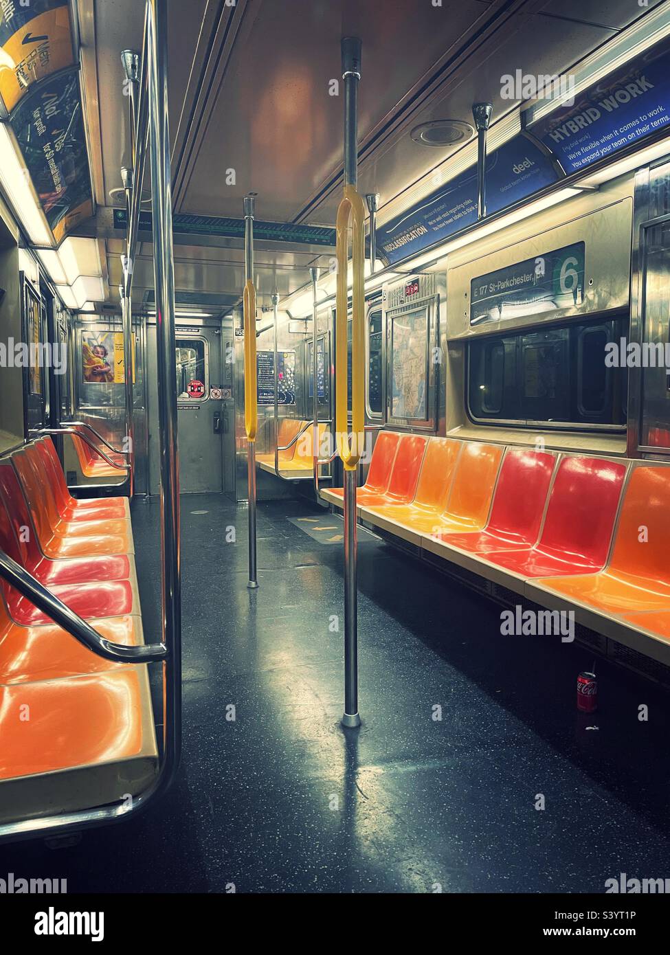 New York City, empty subway car, 2022, NYC, USA Stock Photo - Alamy