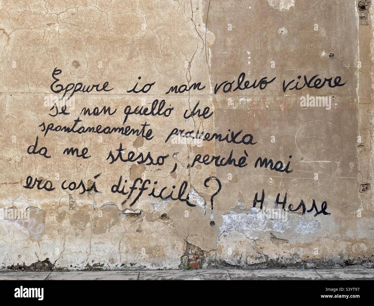 Thoughts on the wall, Palermo, Cantieri Culturali Zisa - Smartphone Captured Stock Image