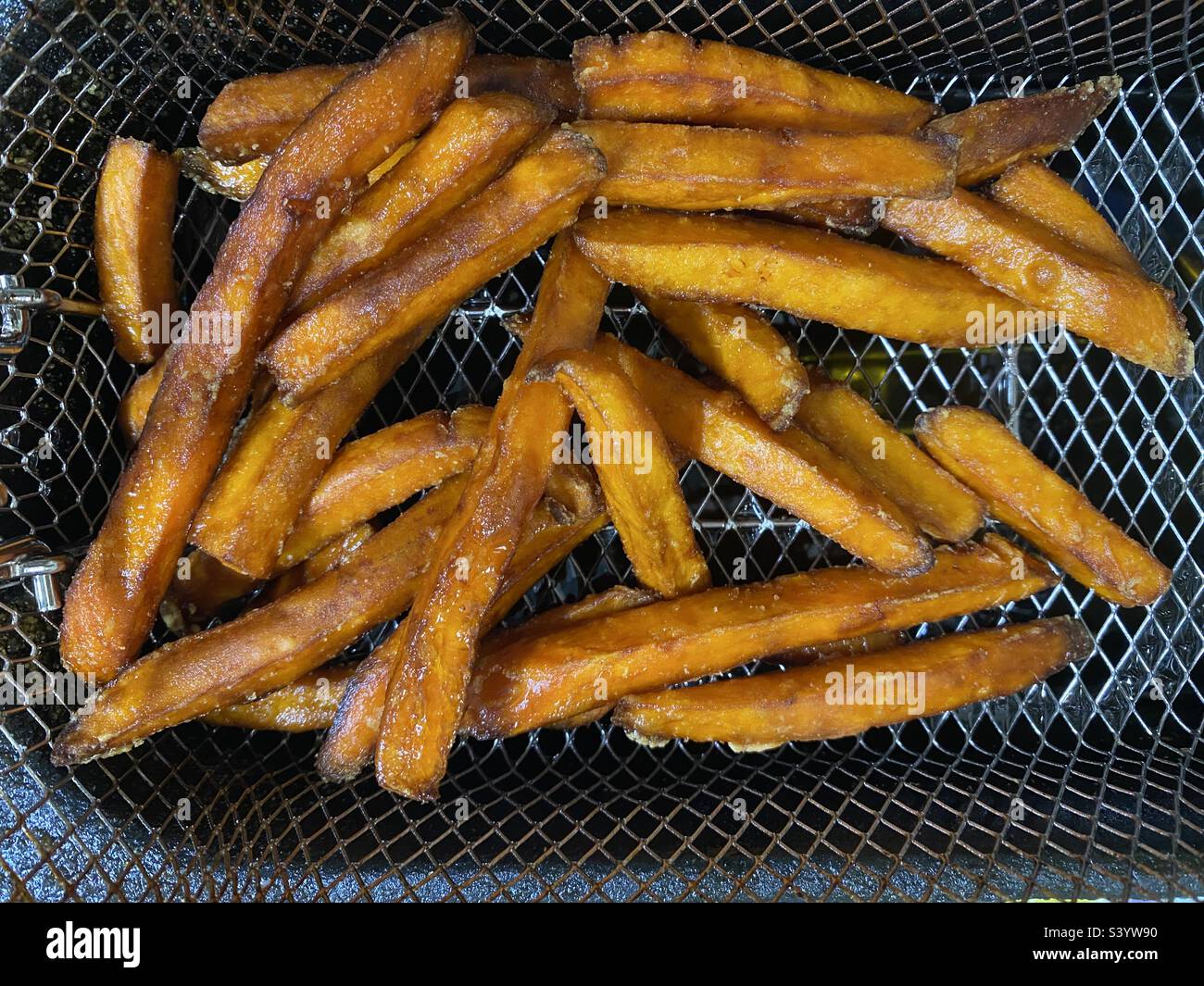 Sweet Potato Fries in the cage - Smartphone Captured Stock Image