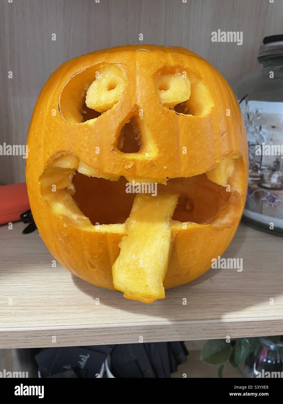Wacky pumpkin Stock Photo