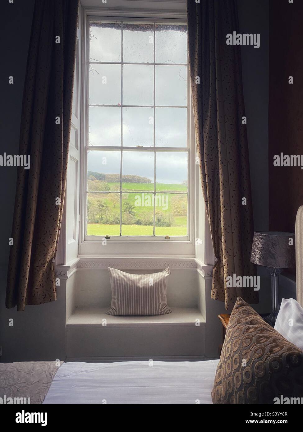 A view out of a hotel room window - Smartphone Captured Stock Image