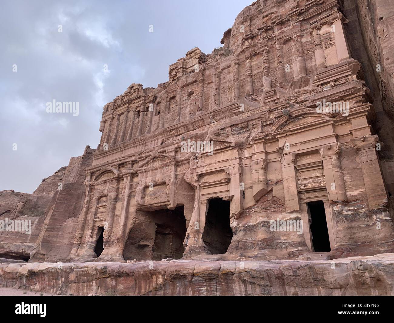 Tombs of Petra Jordan - Smartphone Captured Stock Image