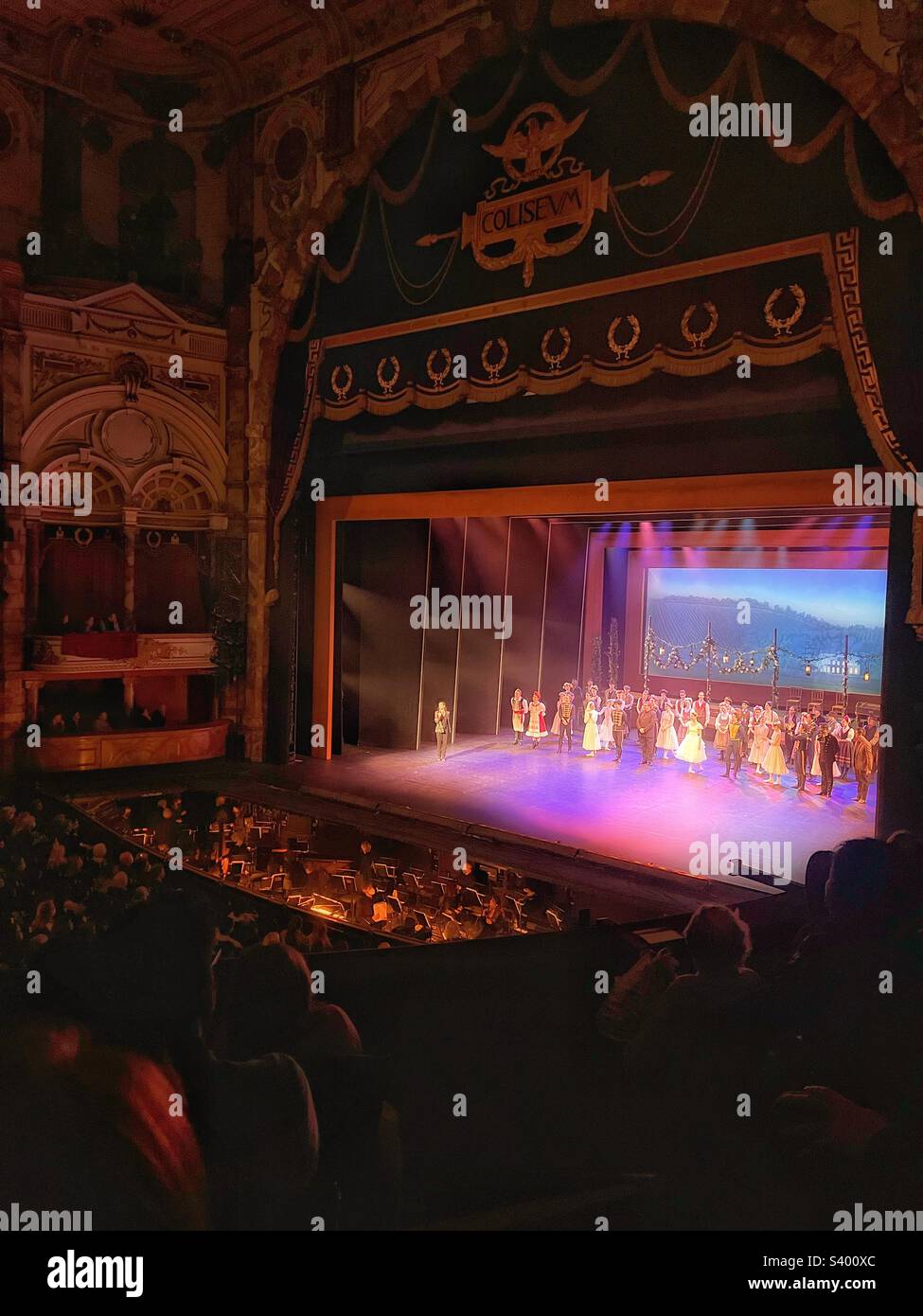The moment when Arrieta and Emma Hawes were promoted in a surprise announcement on stage at the London Coliseum after a stupendous performance of “Raymonda” the English National Ballet - Smartphone Captured Stock Image