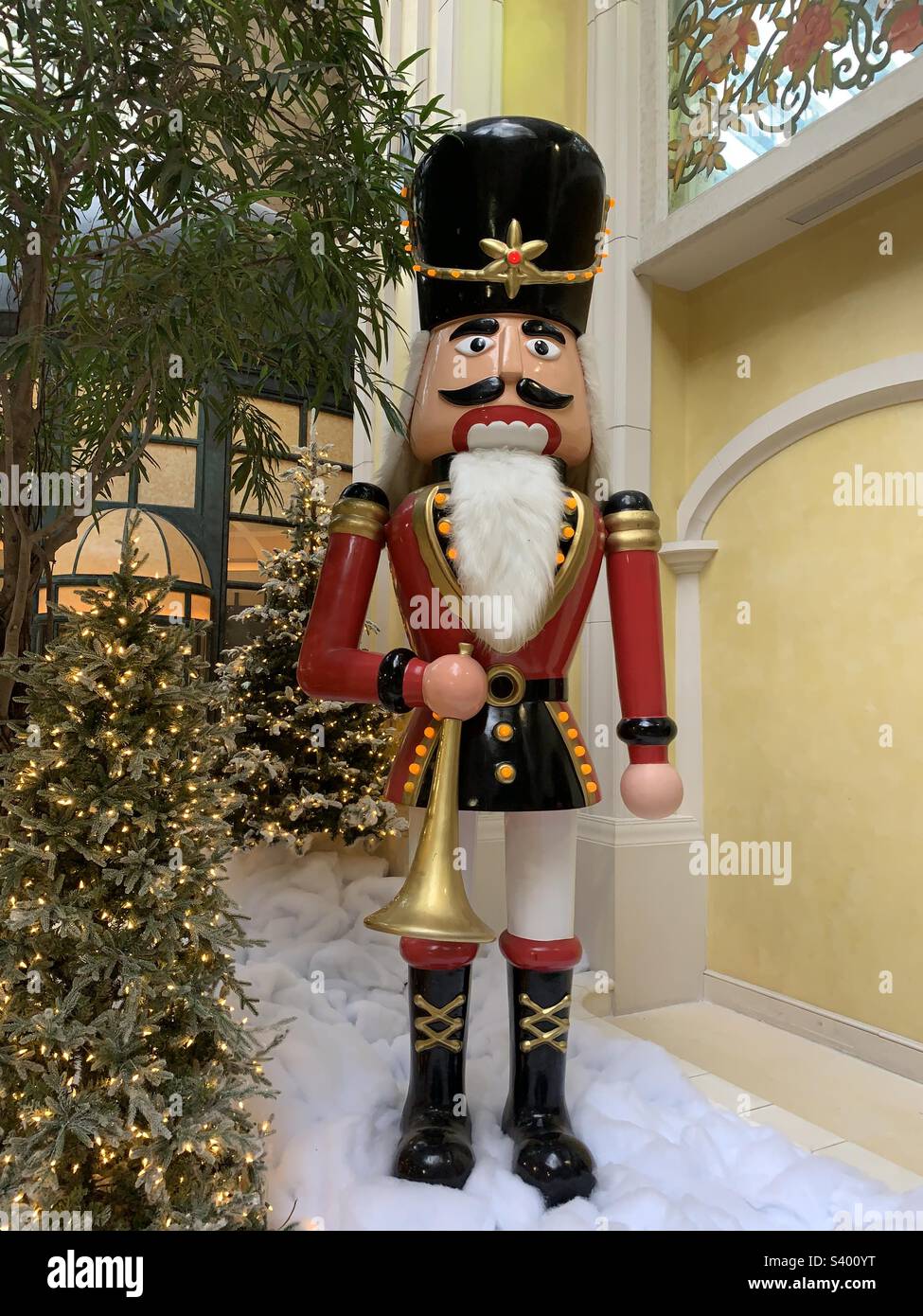 It’s Christmas time  , celebrating with the biggest nut cracker I have ever seen - Smartphone Captured Stock Image