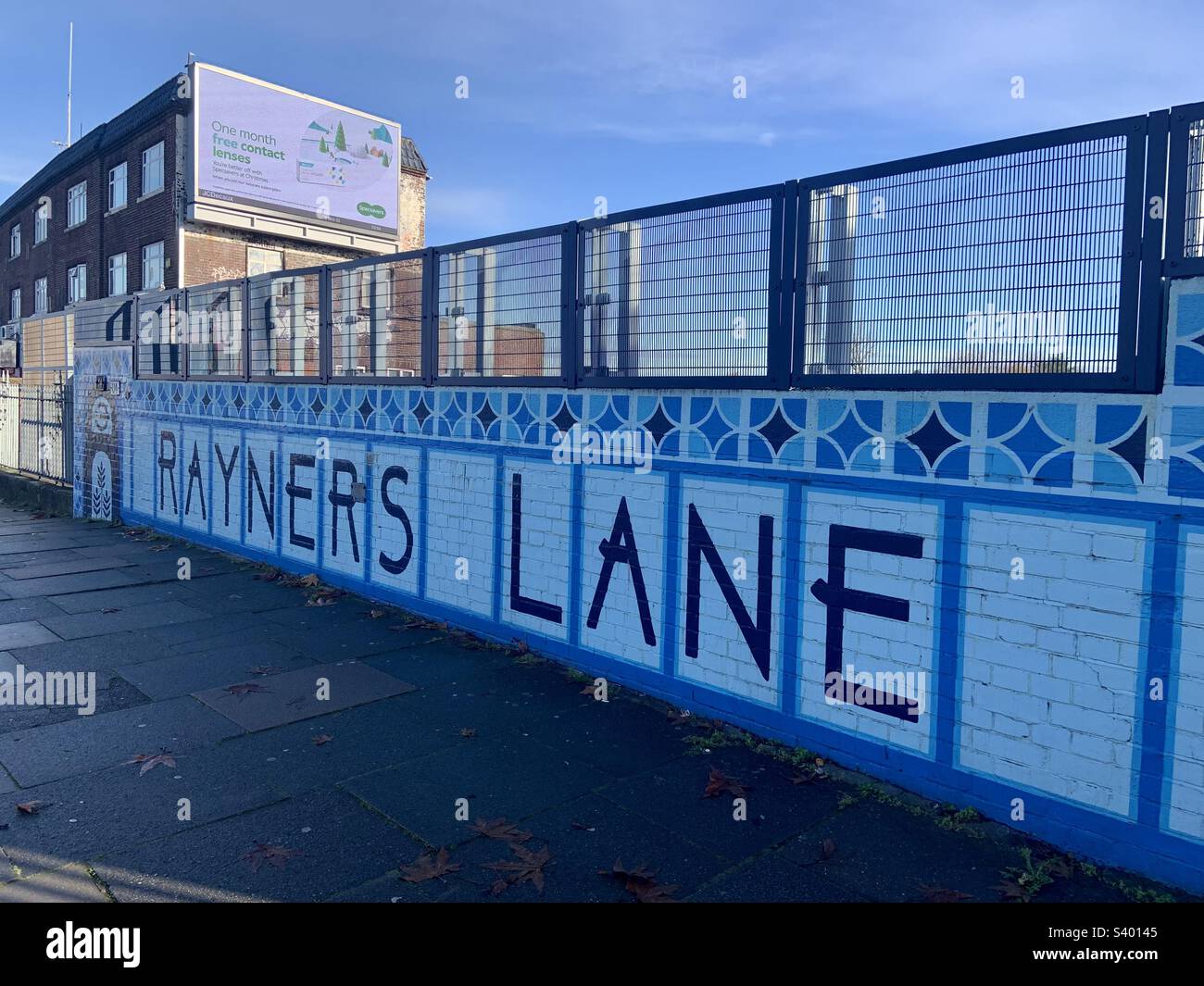 Rayners Lane wall art above the bridge Stock Photo Alamy
