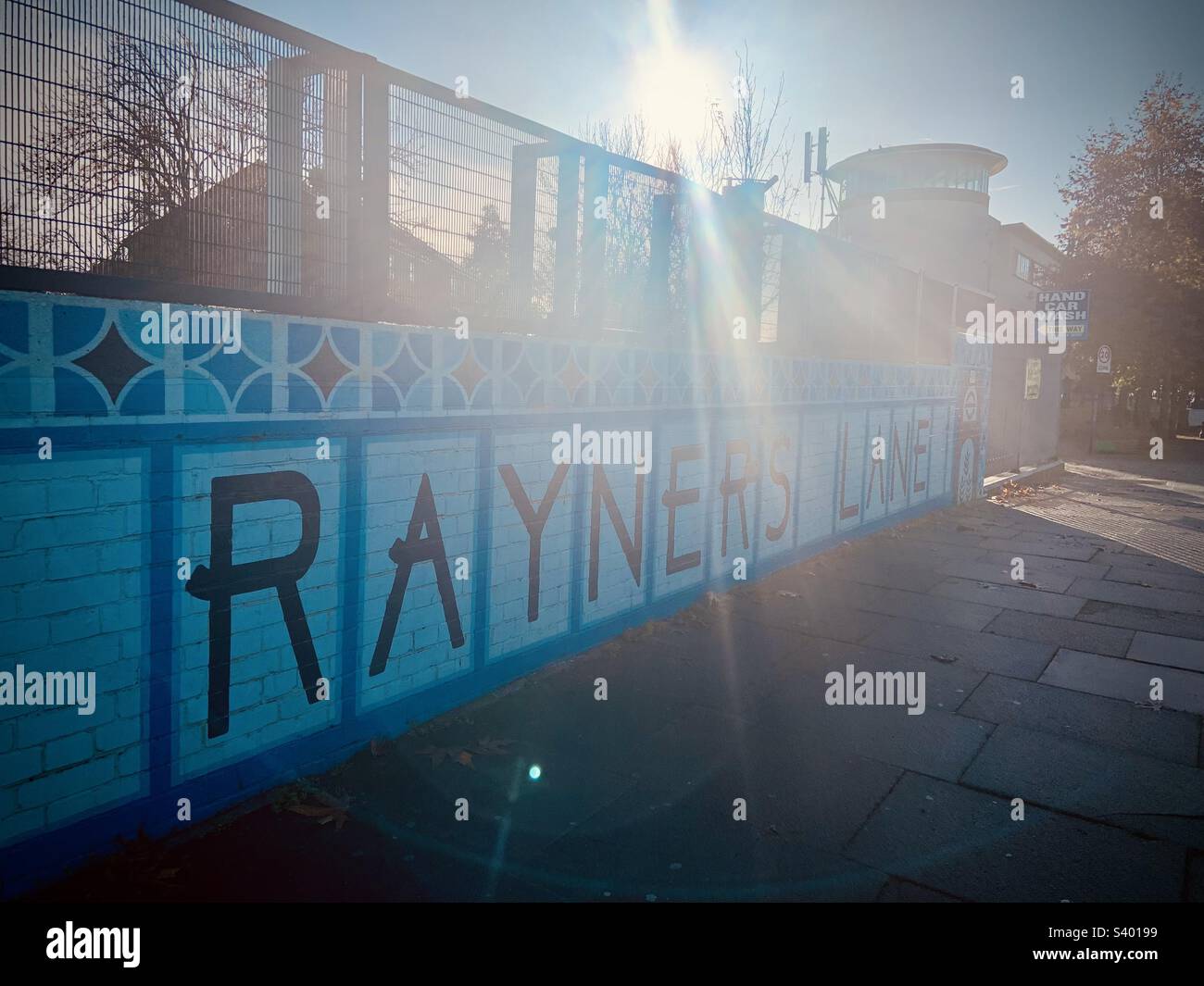 Rayners Lane wall art opposite the station Stock Photo