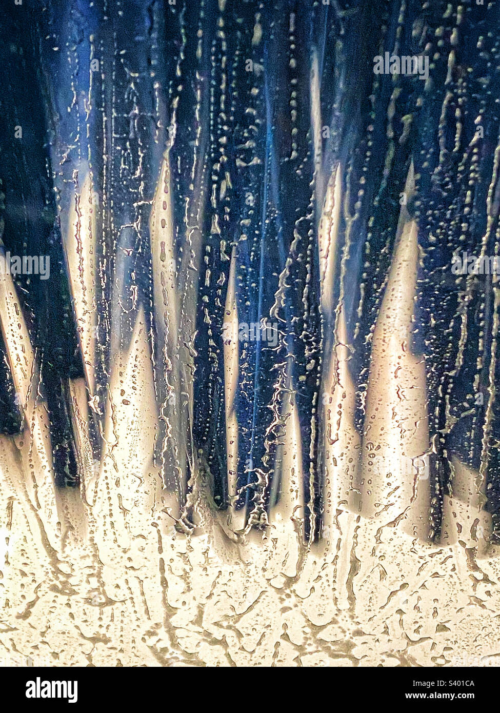 Windshield going through an automatic car wash - Smartphone Captured Stock Image