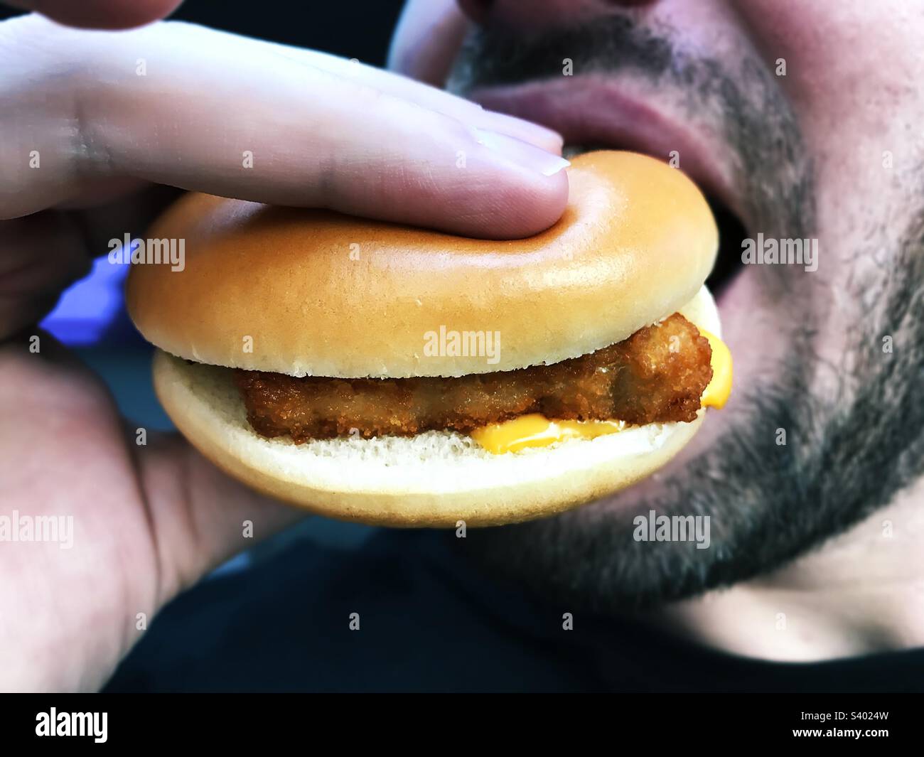 Eating unhealthy food - Smartphone Captured Stock Image