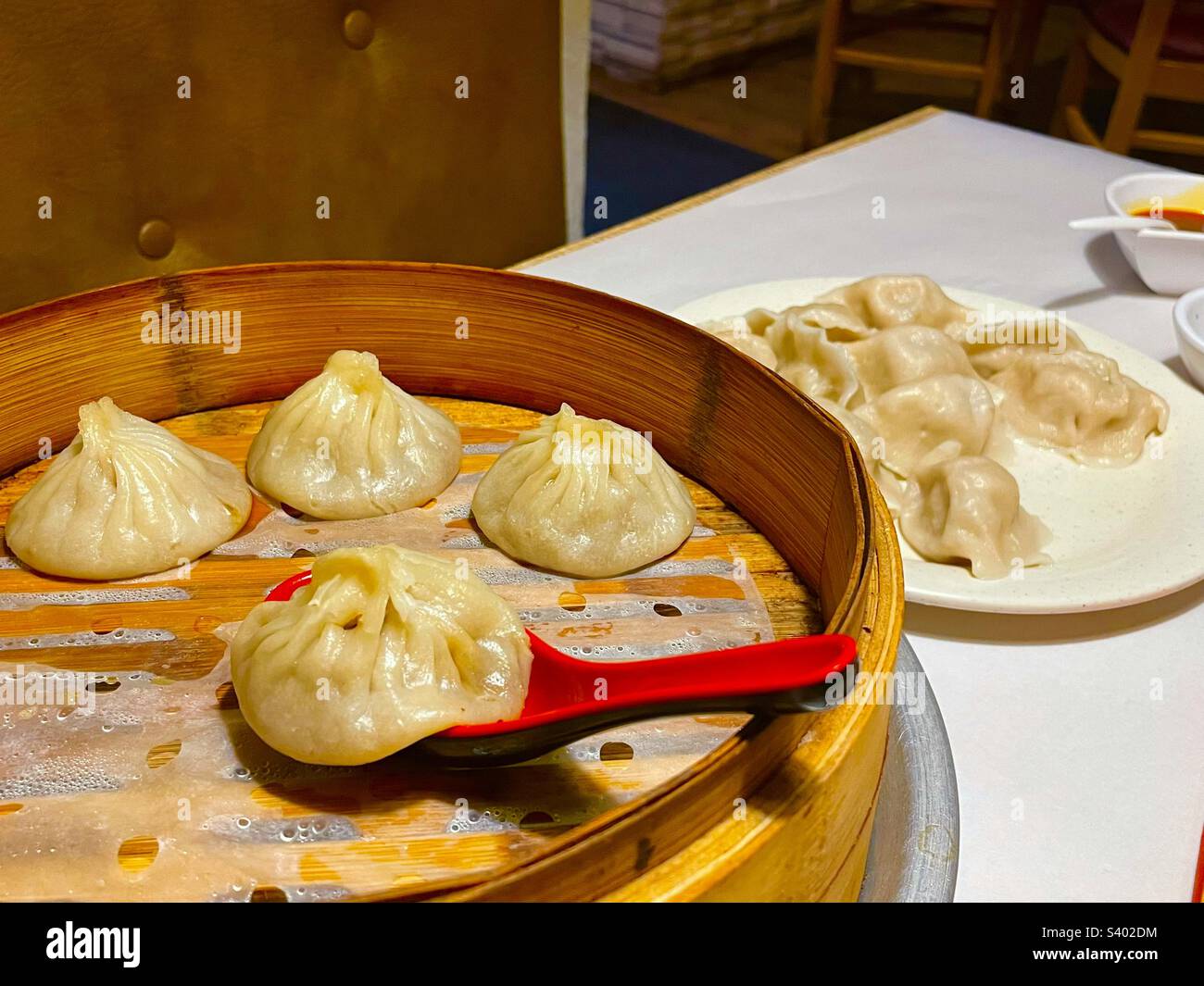 Dumplings, Asian food, soup dumplings, Chinese restaurant Stock Photo