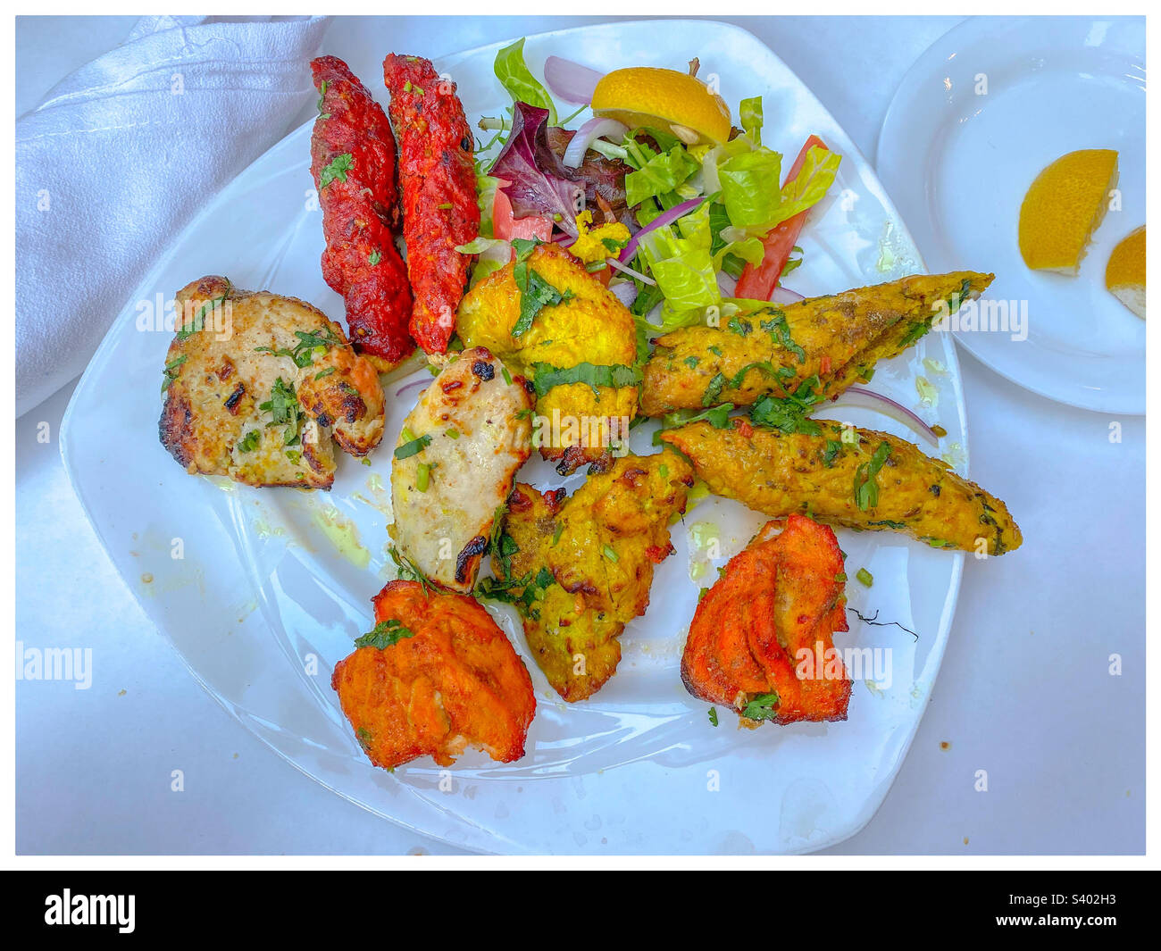 Tandoori mixed grill Indian food - Smartphone Captured Stock Image