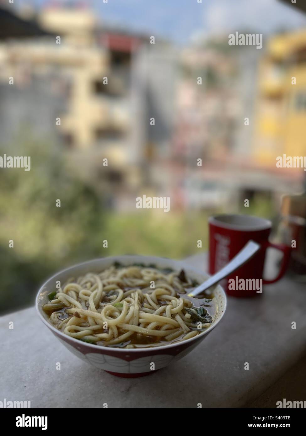 Homemade noodle soup Stock Photo Alamy