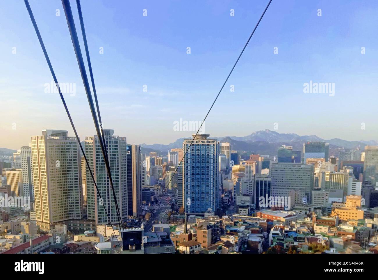 Avery famous rope way In Seoul, South Korea. From here there a sea of