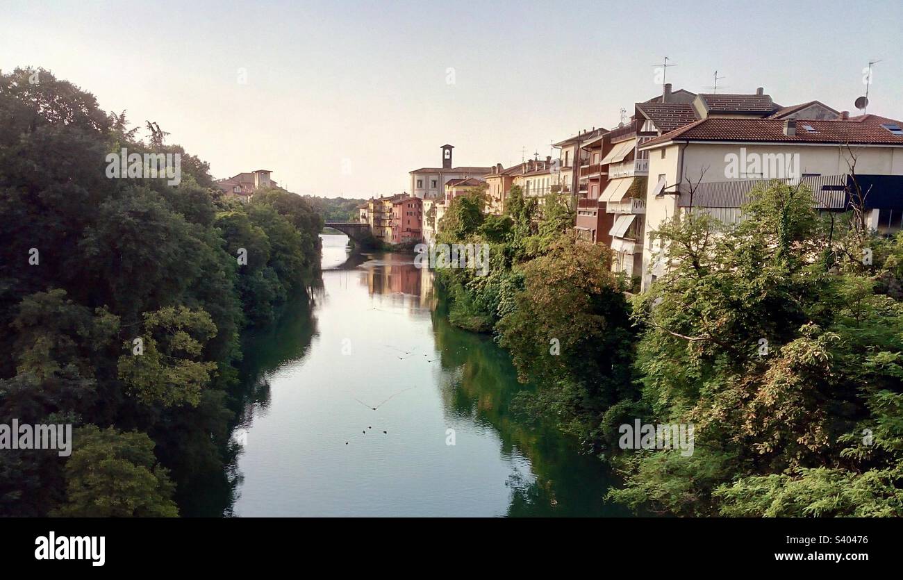 Ponte San Pietro.small Italian town found by the river Brembo Stock Photo