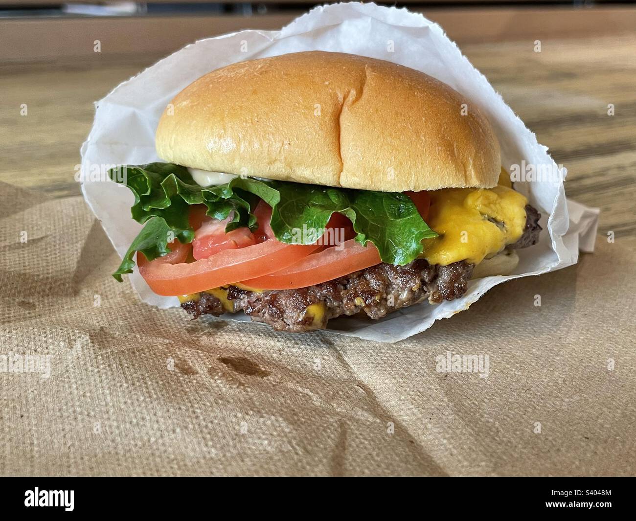 Cheeseburger - Smartphone Captured Stock Image