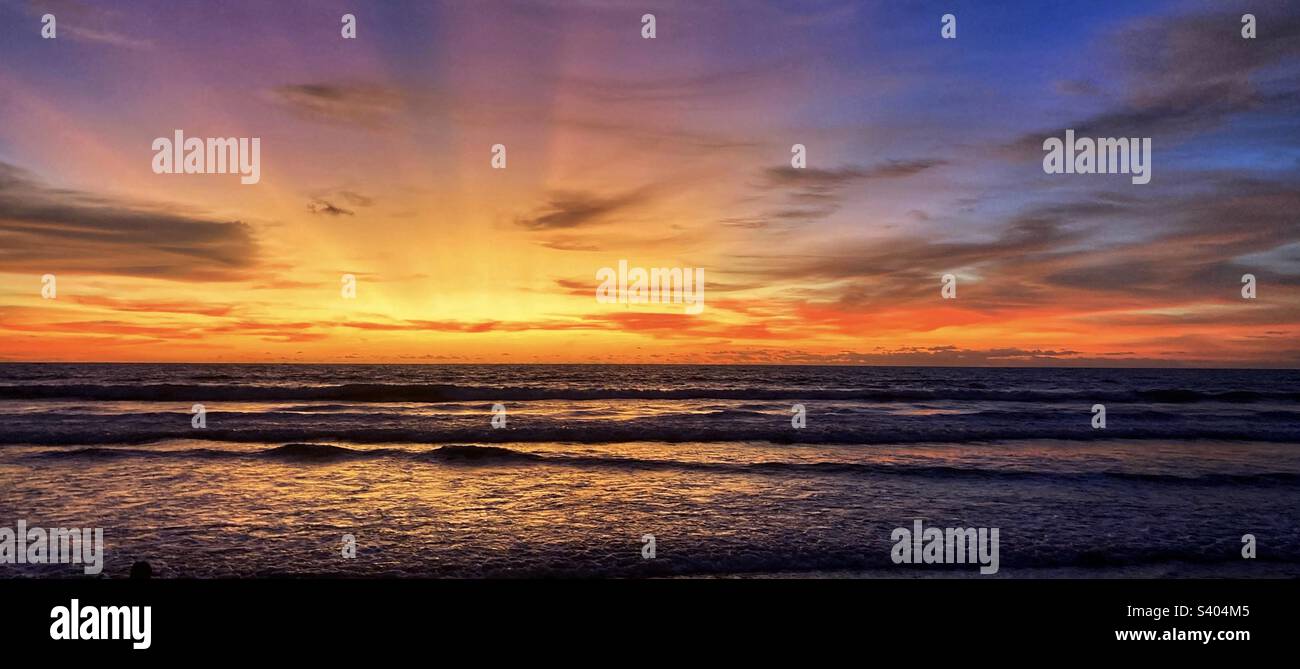 Sunset over the sea in Bali panoramic - Smartphone Captured Stock Image
