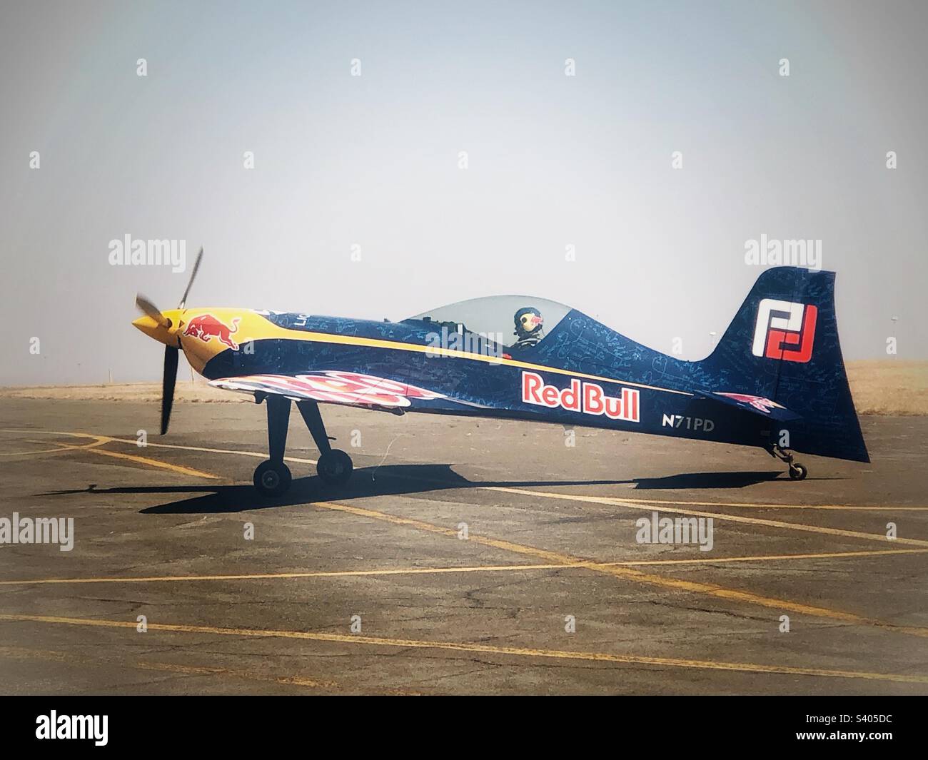 Red Bull aeroplane on the runway at an Airshow in South Africa - Smartphone Captured Stock Image