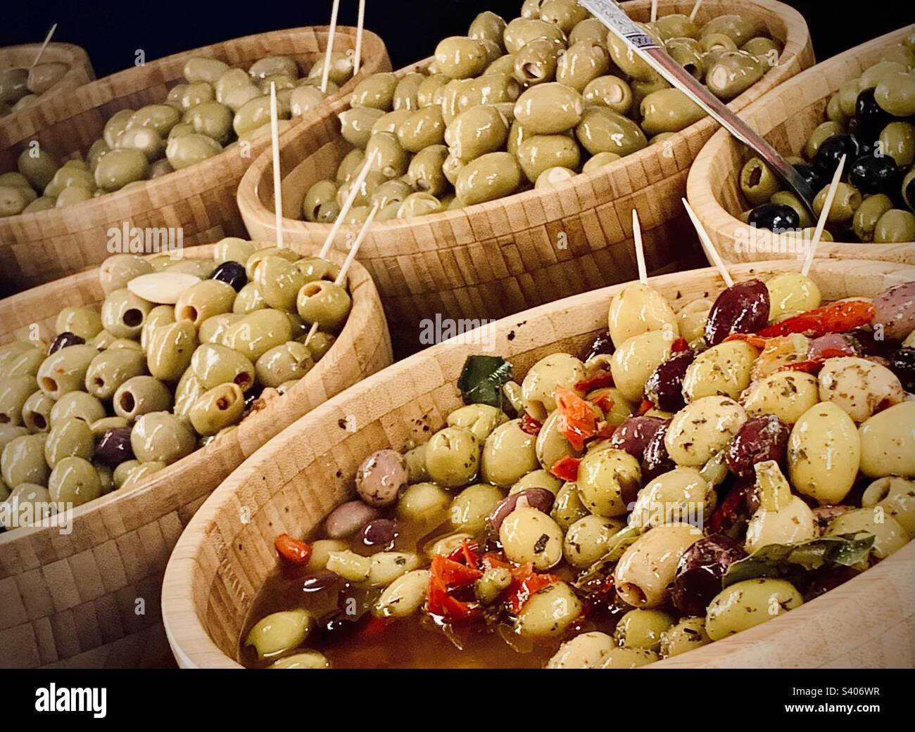 Olives at a market stall Stock Photo Alamy