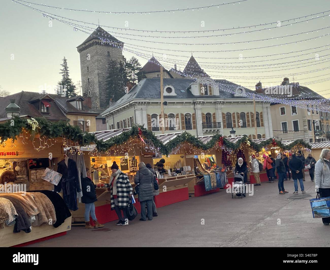 Christmas market in Annecy, France Stock Photo Alamy