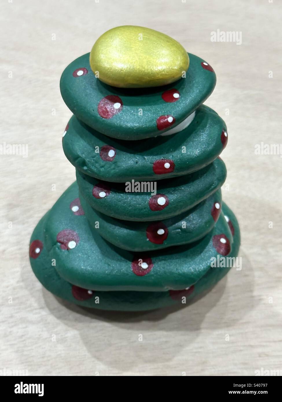 Christmas stones tree - Smartphone Captured Stock Image