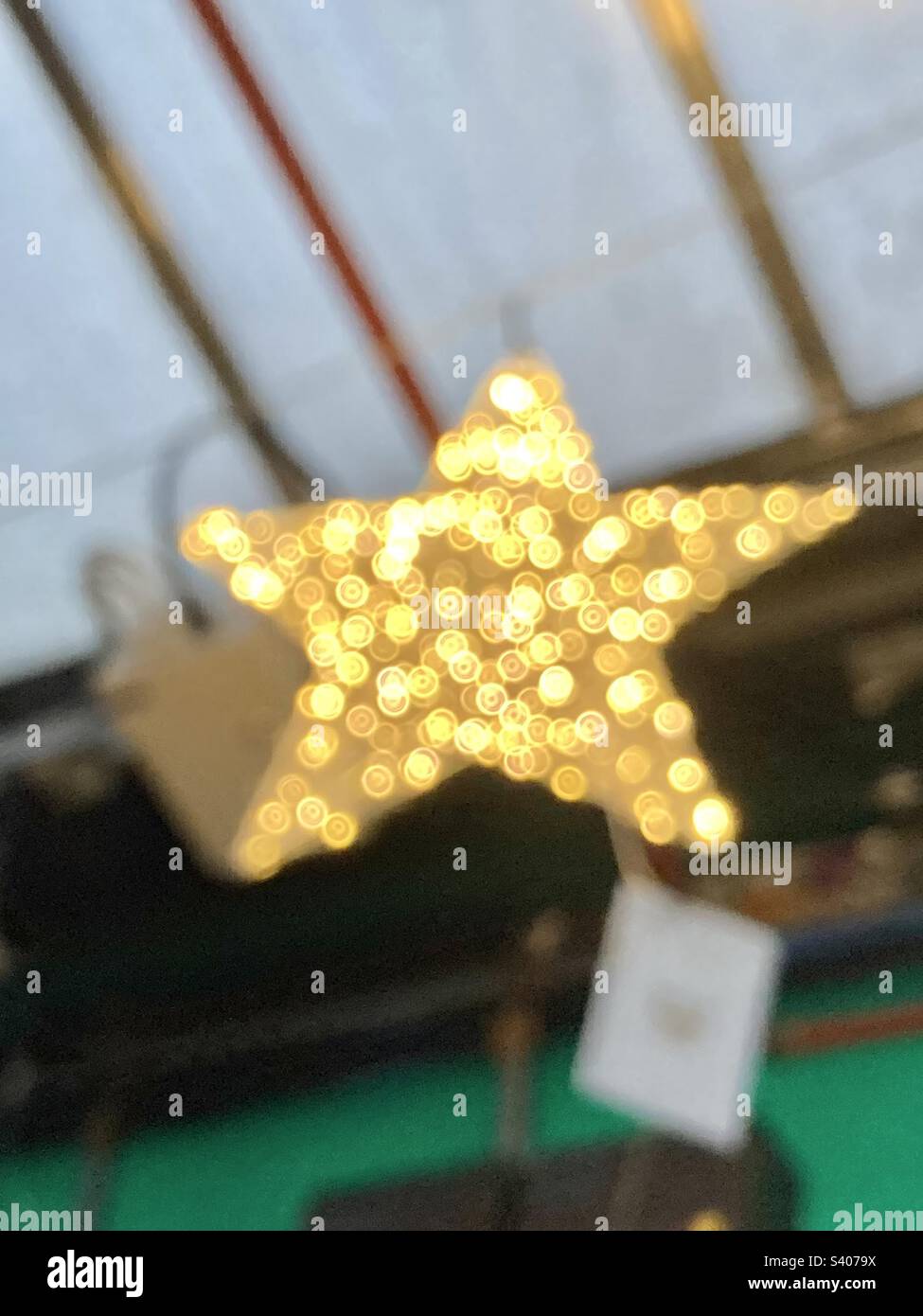 Sparking star Christmas light Stock Photo