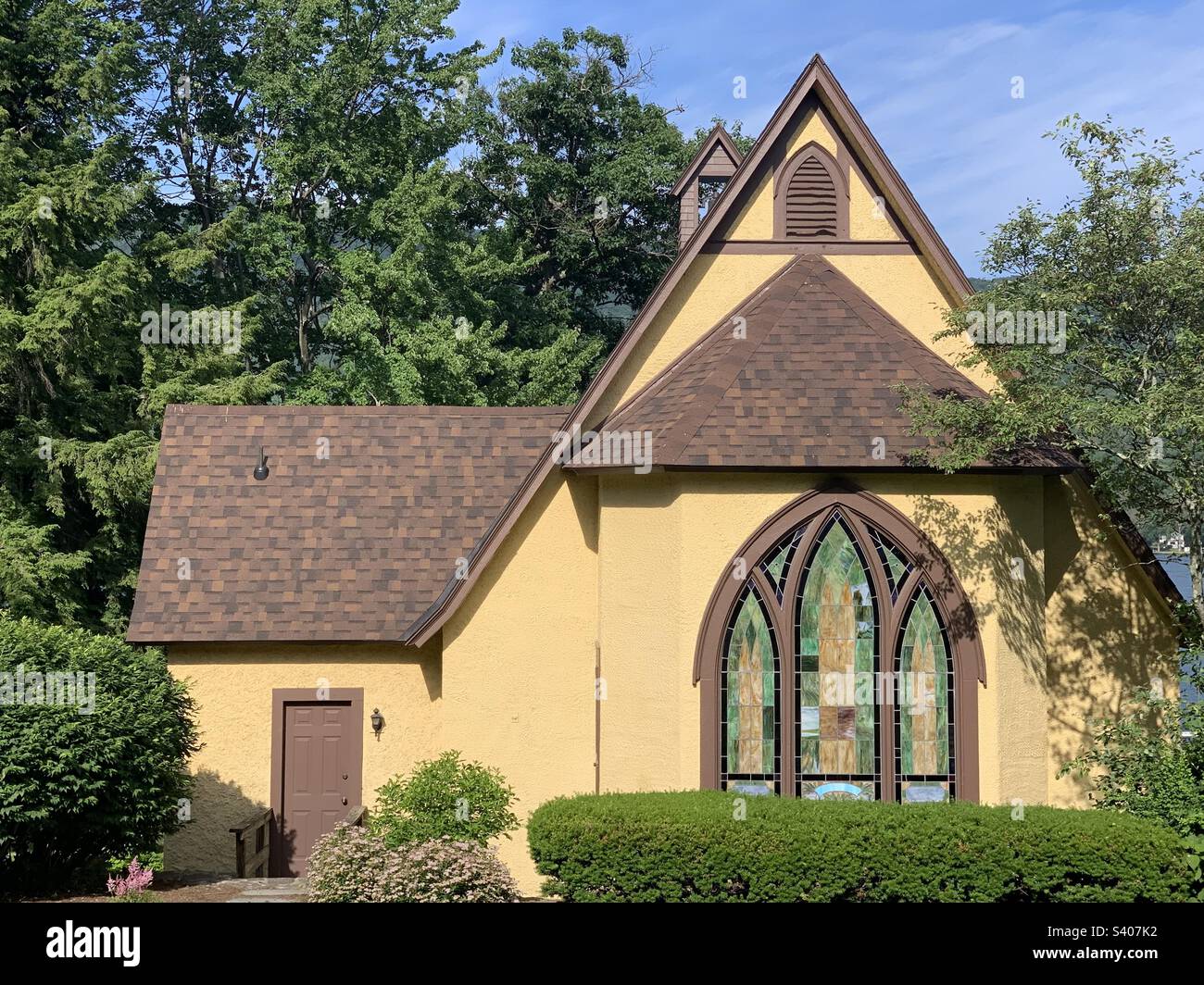June, 2022, Lakeside Chapel, Cleverdale Road, Queensbury, Warren County, New York, United States Stock Photo