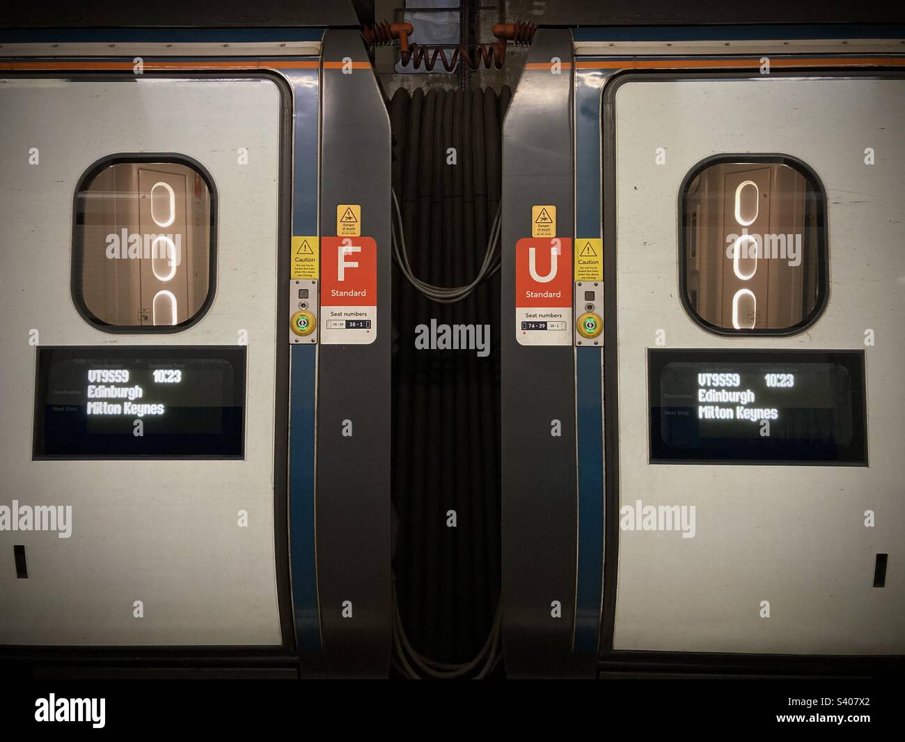 Train carriages UK, London Euston Rail Strikes - Smartphone Captured Stock Image