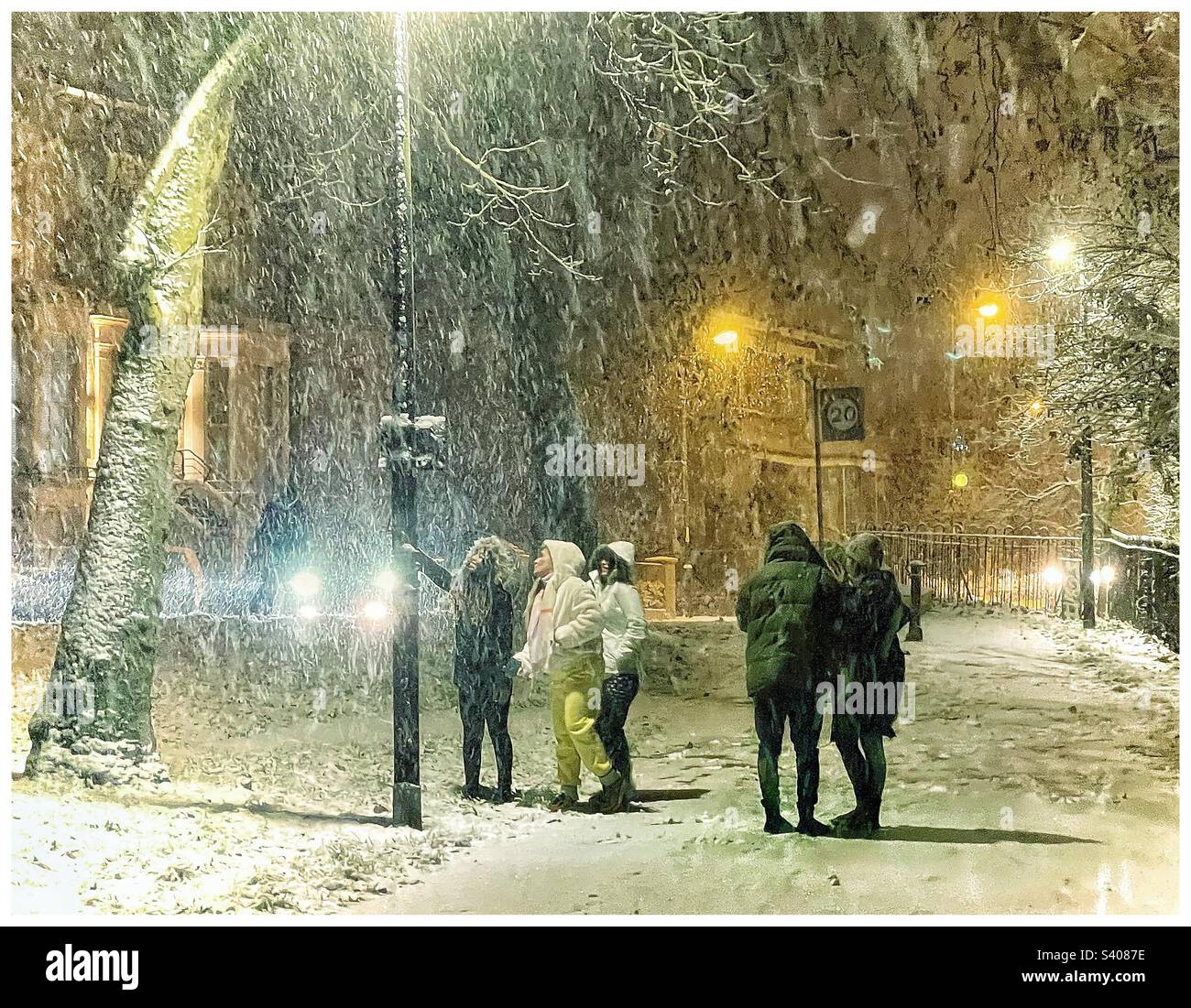 Fun in the snow. - Smartphone Captured Stock Image