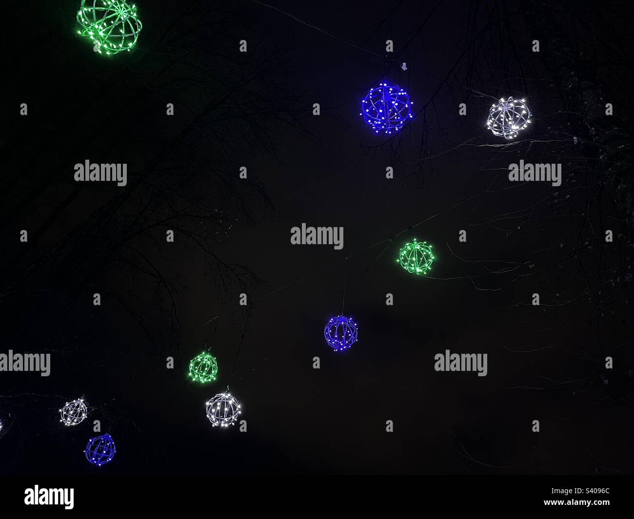 Christmas lights in the sky Stock Photo Alamy