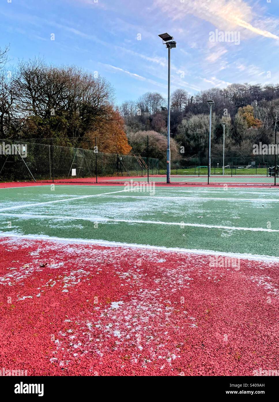 Tennis courts in winter - Smartphone Captured Stock Image