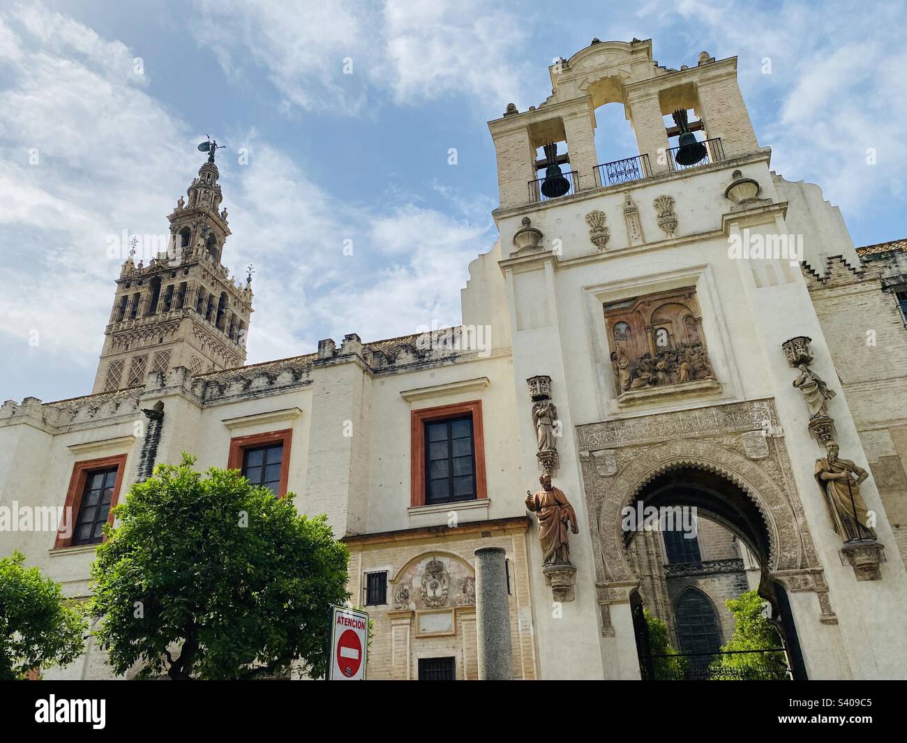 North wall of Seville cathedral - Smartphone Captured Stock Image