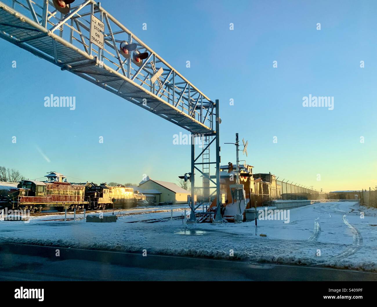 Cape Cod Central Railroad at Sunrise Stock Photo Alamy