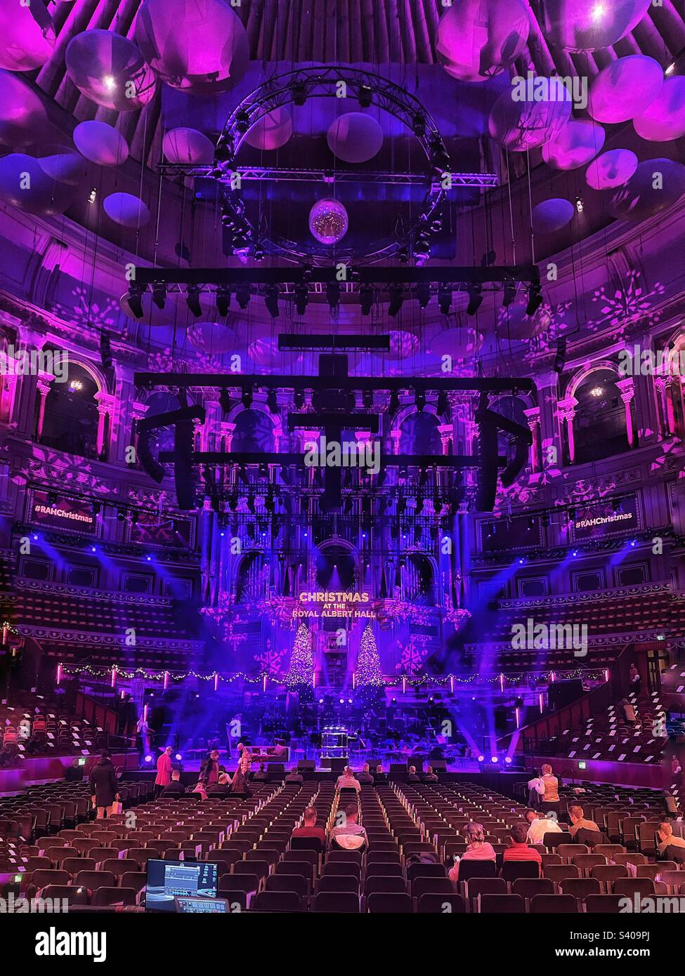The Royal Albert Hall set for a Christmas concert - Kensington, London - Smartphone Captured Stock Image