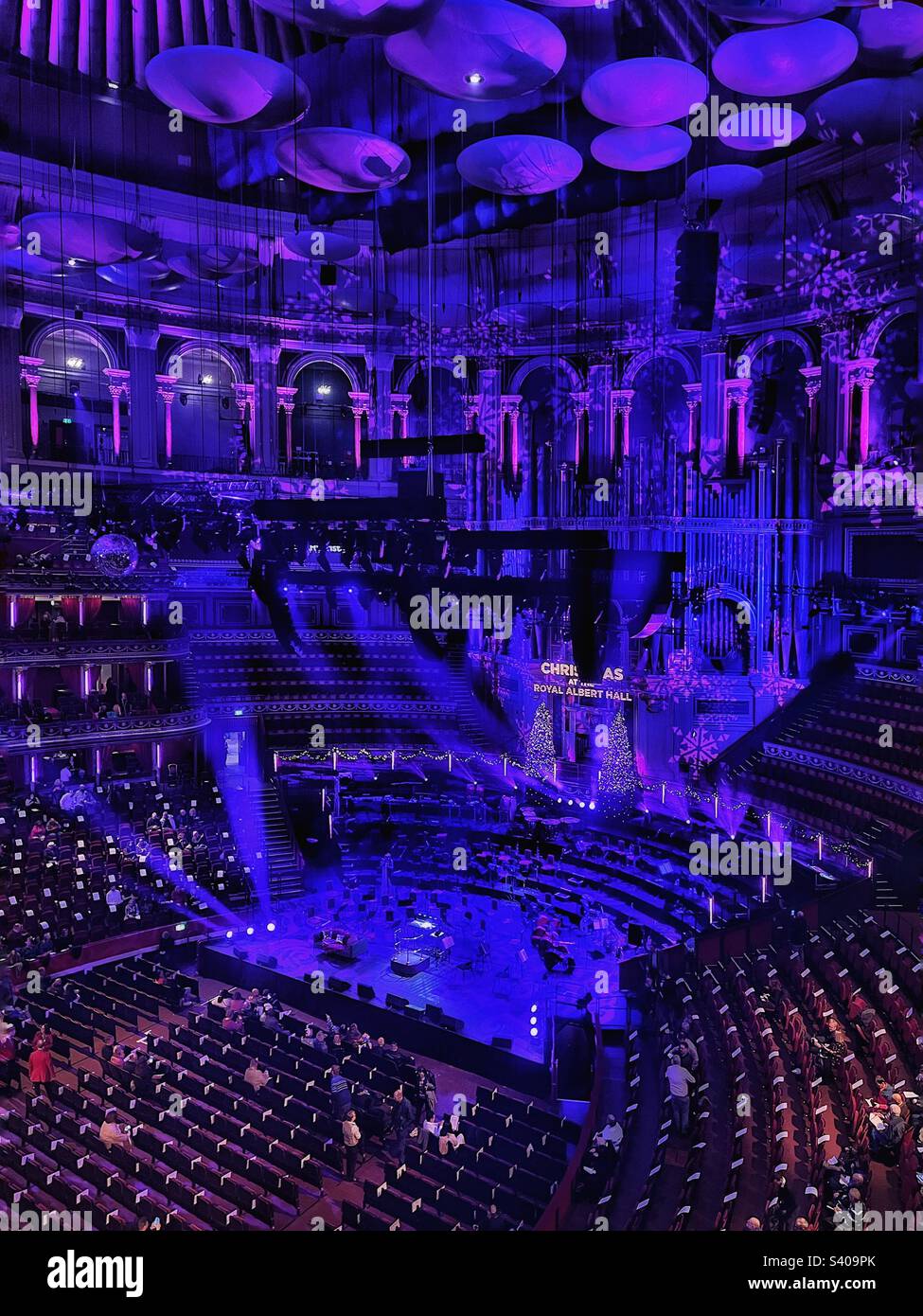 The Royal Albert Hall set for a Christmas concert - Kensington, London - Smartphone Captured Stock Image