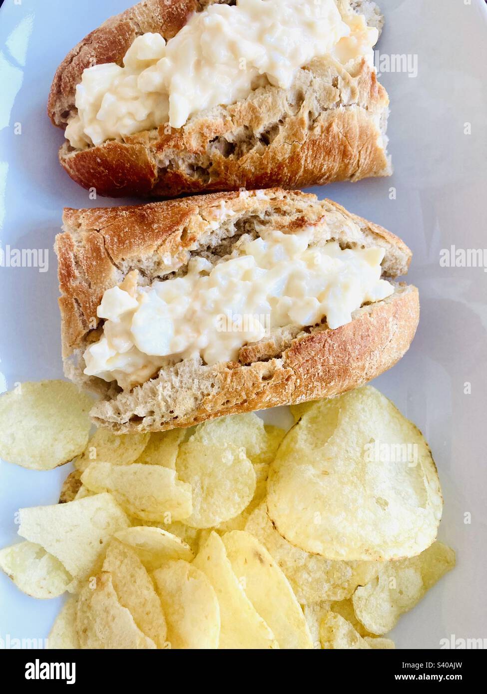Egg Mayo sourdough baguette sandwich Stock Photo Alamy