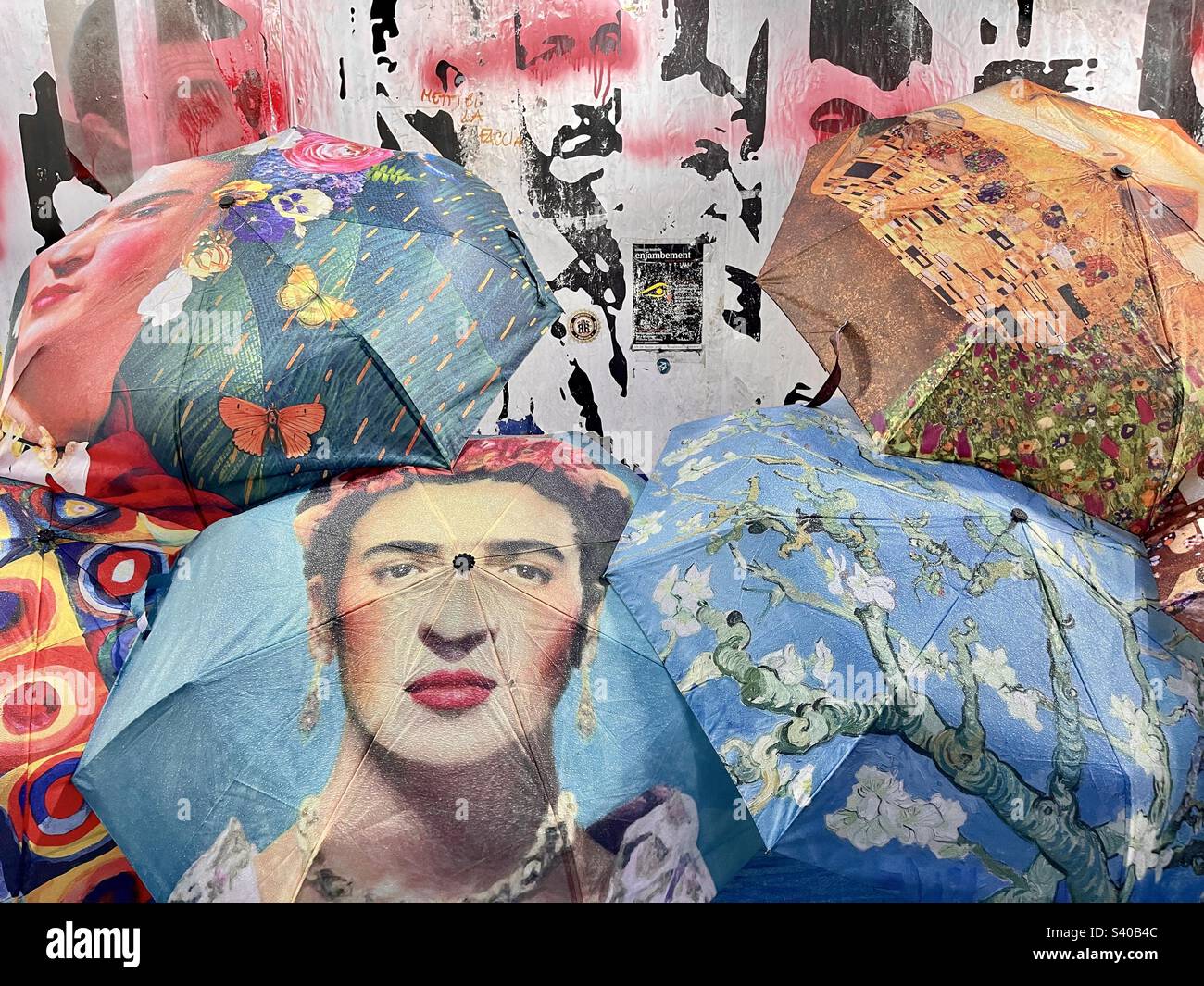 Umbrellas, street art, Naples - Smartphone Captured Stock Image