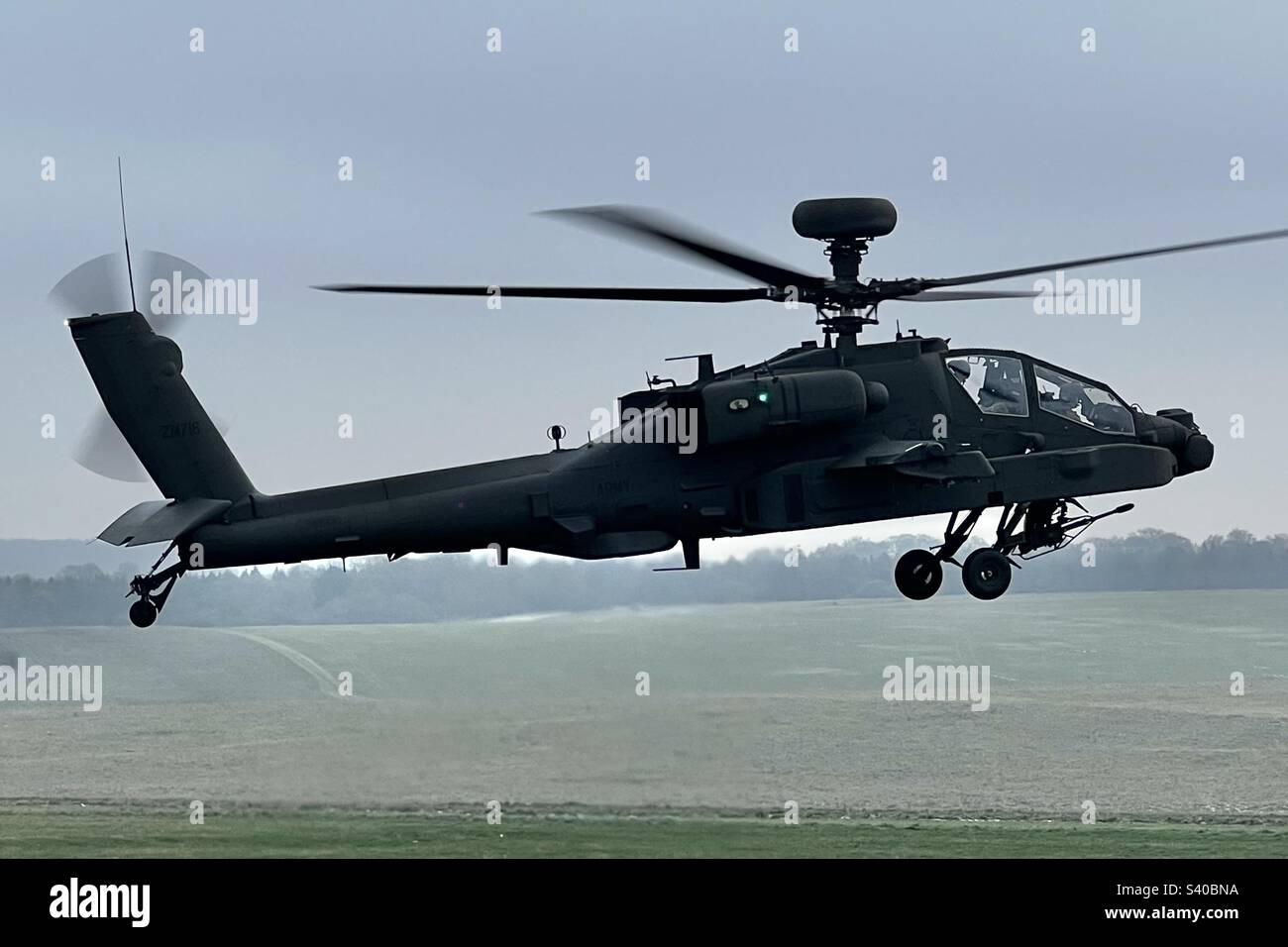 British Army Apache AH64-E Attack Helicopter Stock Photo