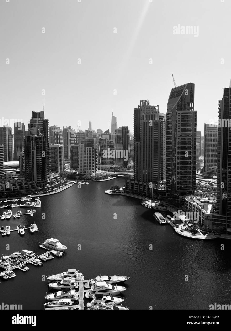 Skyline of Dubai Marina, Dubai, United Arab Emirates Stock Photo