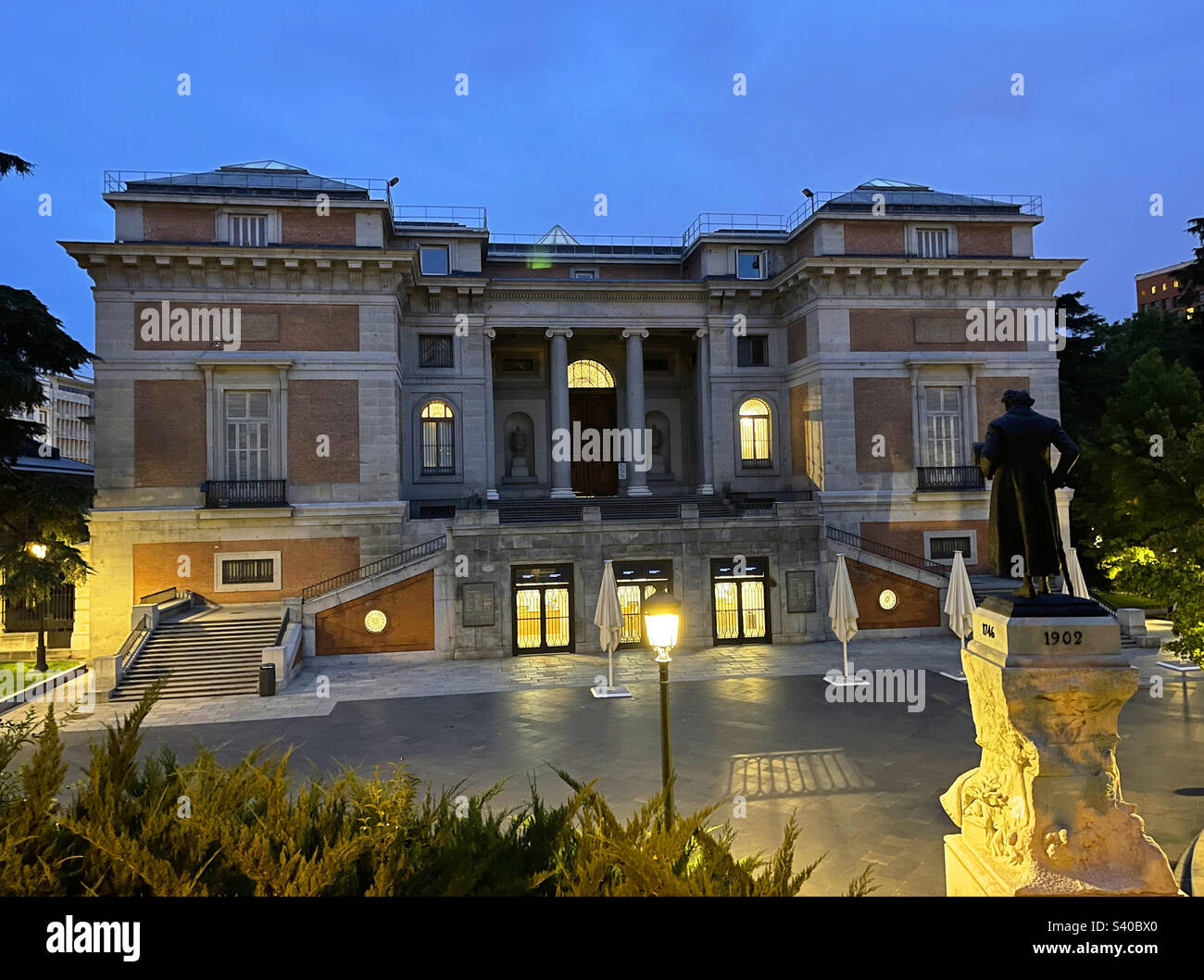 El Prado museum, night view. Madrid, Spain. - Smartphone Captured Stock Image