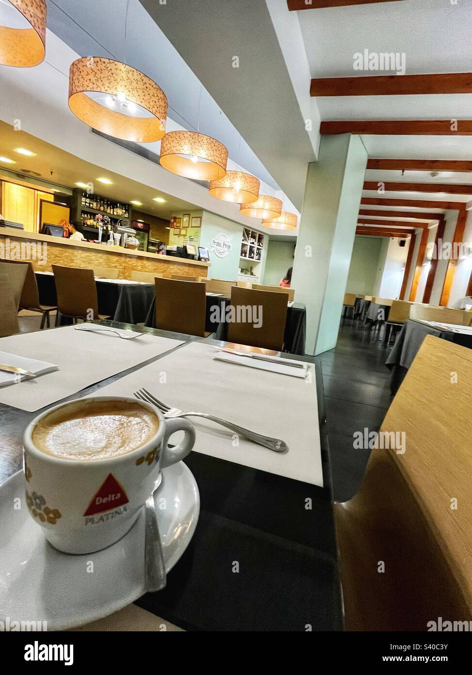 Coffee in the Madeira restaurant- Delta Cafe- Portuguese Stock
