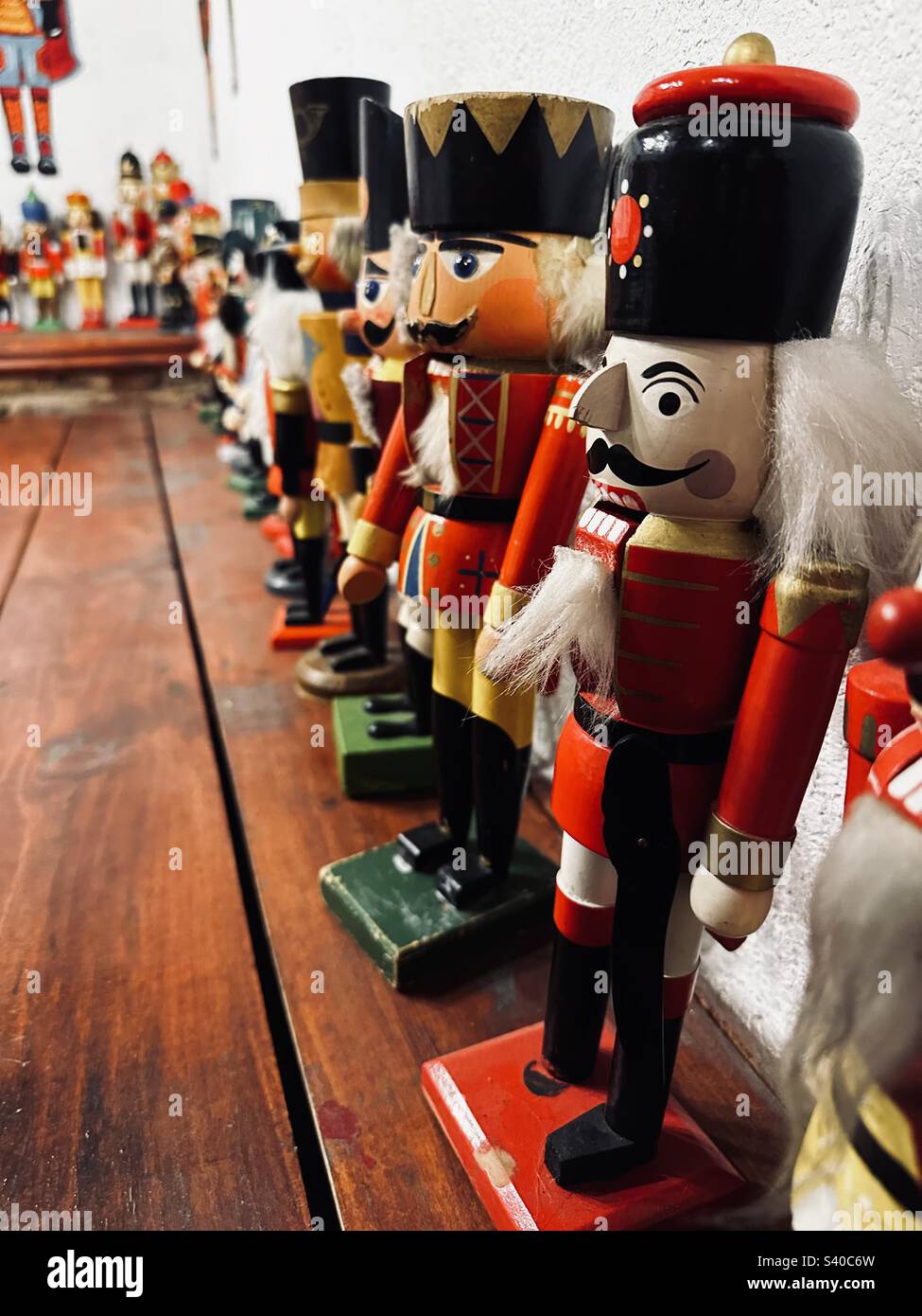 Tin soldier statues lined up in cafe in Kale, Ankara, Turkey Stock Photo