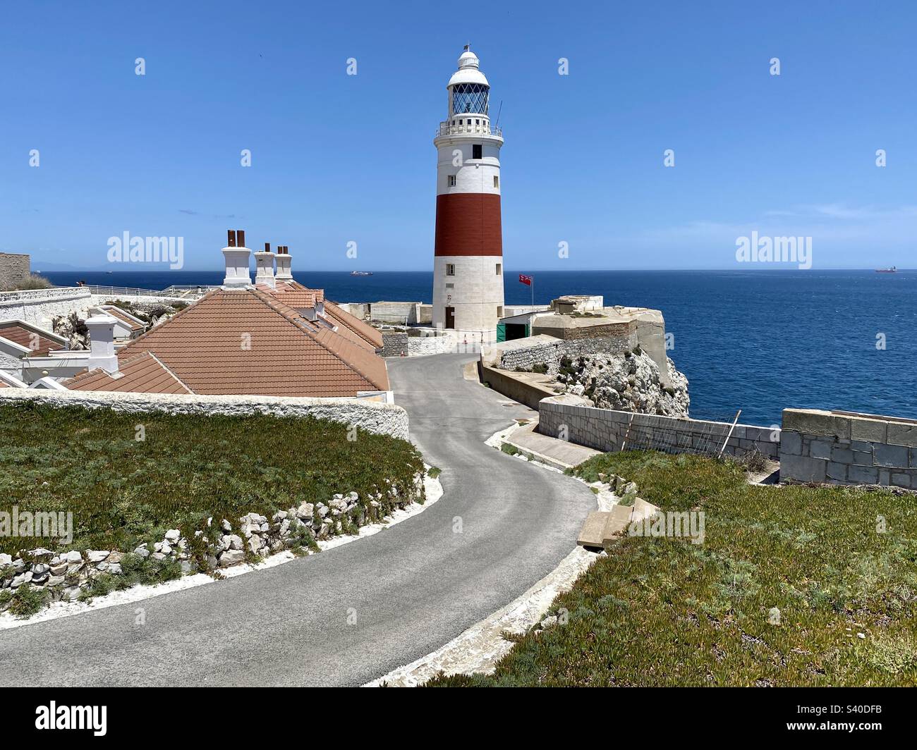 Lighthouse at Europa point in Gibraltar - Smartphone Captured Stock Image