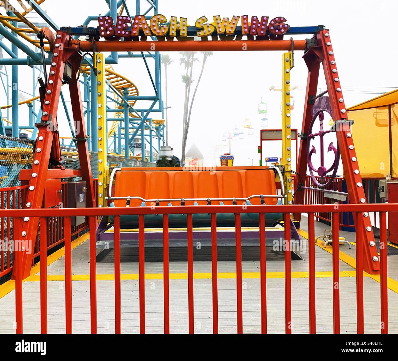 June, 2022, Beach Swing, Santa Cruz Beach Boardwalk Amusement Park ...