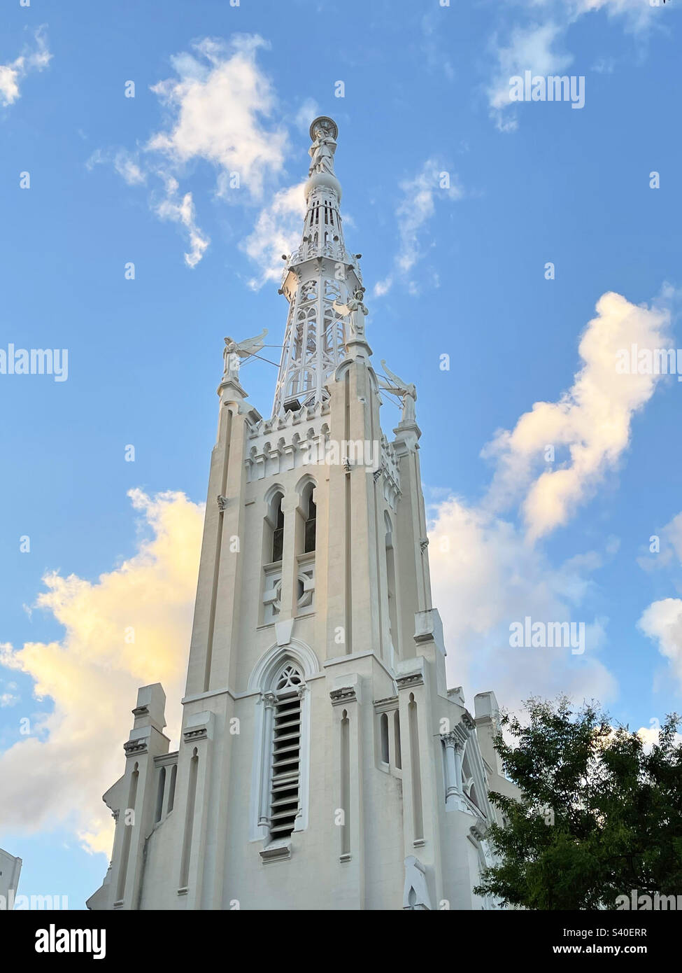 Bell tower. Concepcion church, Goya street, Madrid, Spain - Smartphone Captured Stock Image