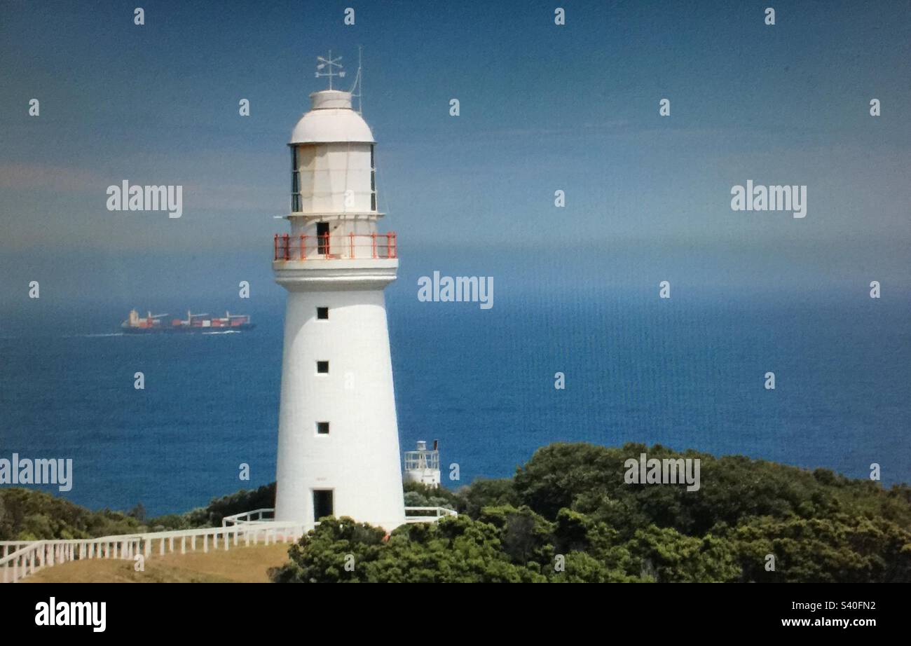 Cape Otway Lighthouse is the oldest surviving lighthouse on mainland Australia and considered the most significant. This leading attraction is on the Great Ocean Road - Smartphone Captured Stock Image