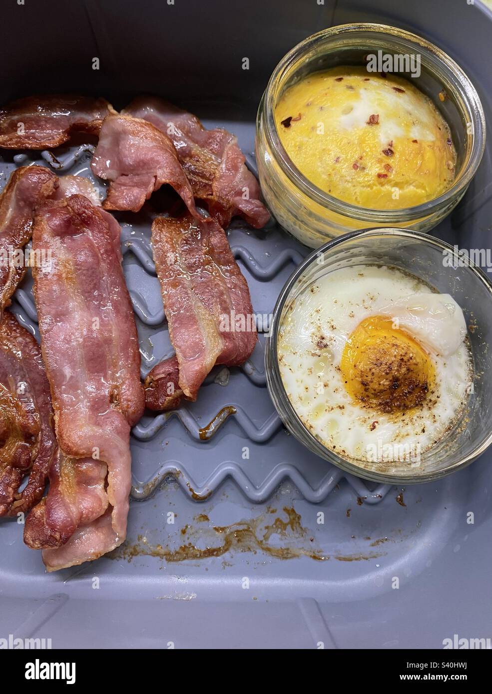New Year Airfryer Brunch - Smartphone Captured Stock Image