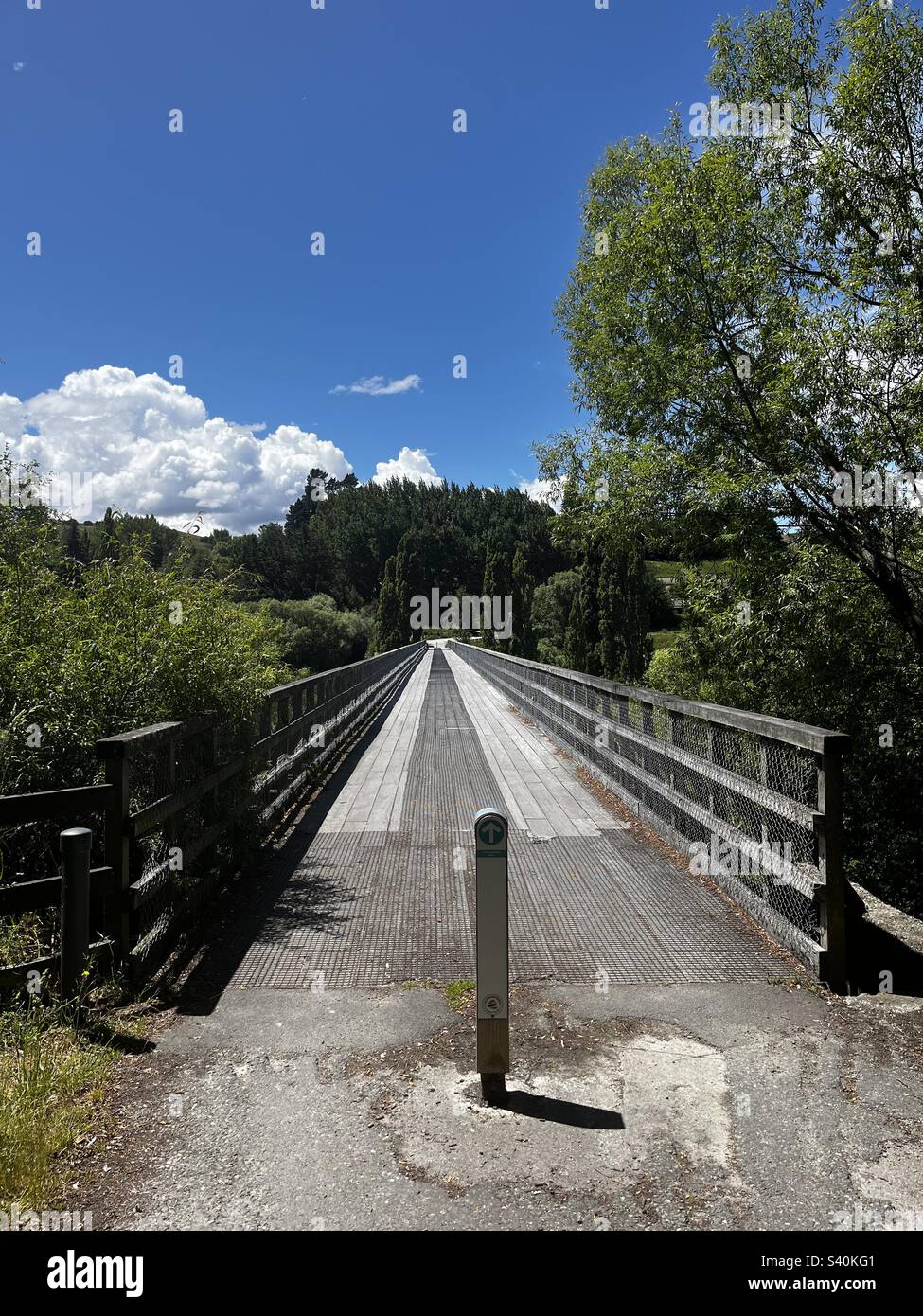 Timber bridge deck Stock Photo Alamy