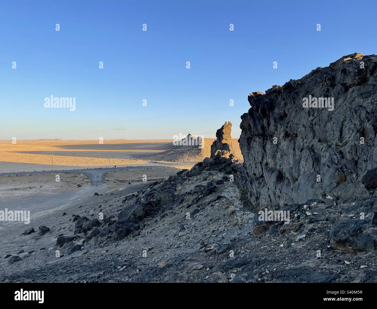 Indian Service Route 13 running through an opening in the wall like