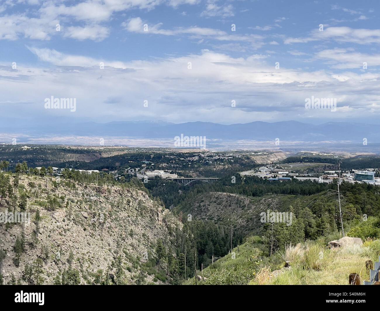 City of Los Alamos, New Mexico with the Sangre de Cristo mountains in
